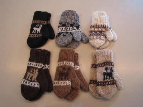100% Alpaca Mittens for Children